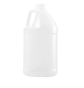 64 Ounce Natural HDPE Round Bottle, Drop Lock Neck