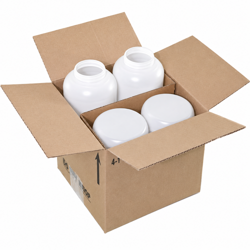 1 Gallon Natural HDPE Wide Mouth Round Bottle, 89 mm