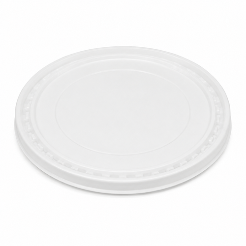 2 Gallon White HDPE Round Snap On Cover