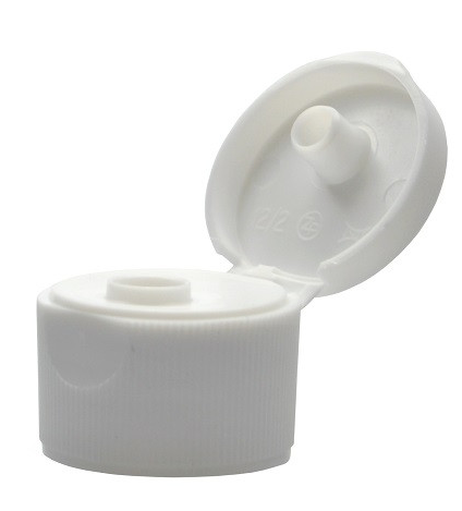 38-400 White PP Round Flip-Top PS368, 0.50" Orifice, Unlined