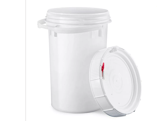 6.5 Gallon White HDPE Round Solid Screw Top Cover, UN New Generation