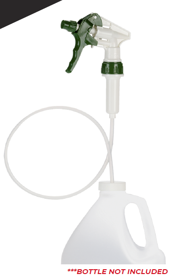 38-400 White and Green PP Oblong Specialty Trigger Sprayer, 1.6 mL Output, 36" Diptube