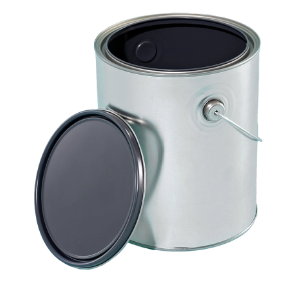 1 Gallon Plain Tin Can, Gray Lined with Ears, Tall