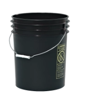 5 Gallon Black Open Head HDPE Pail, Metal Handle, Round, with Metal Handle CWL