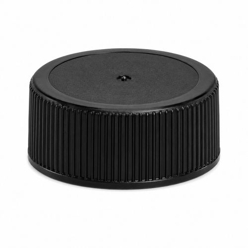 28-400 Black PP Round Continuous Thread Cap with F-217 Foam Liner