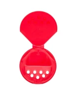 63-485 Red PP Round Spoon Cap, 0.200" Holes, Universal Liner