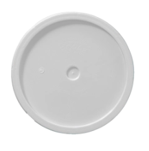 5 Gallon Round White HDPE EZ Tear Tab Cover with White Gasket, FDA Approved