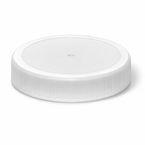 53-400 White PP Round Cap, Unlined
