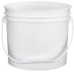 3.5 Gallon White Open Head Round HDPE Pail, with Plastic Handle