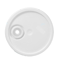 5 Gallon Round Black HDPE Tear Strip Cover with 70 mm Screw Cap, 8 TPI, Foam Liner