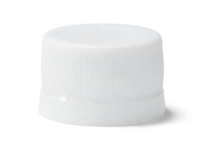 28 mm White PP Round Flex-Loc '321' Tamper-Evident Beverage Cap, 8 TPI