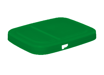 2 Gallon Green PP Rectangular Cover, No Gasket, Dry Seal