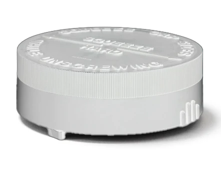 63 mm White PP Round Child-Resistant Squeeze-and-Turn Cap, Foam Liner