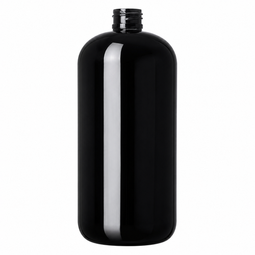 32 Ounce Black Boston Round Bottle, 38-430
