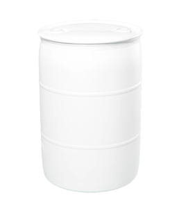 55 Gallon White HDPE Tight Head Plastic Drum, Round, UN(1H1/Y1.9/150) with 2" NPT and 2" Buttress Openings