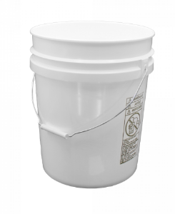 5 Gallon White Open Head HDPE Pail, Round, UN(Y1.5/30)(Y43/S) W/CWL & Metal Handle