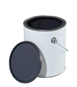 1 Gallon White Tin Can, Gray Liner