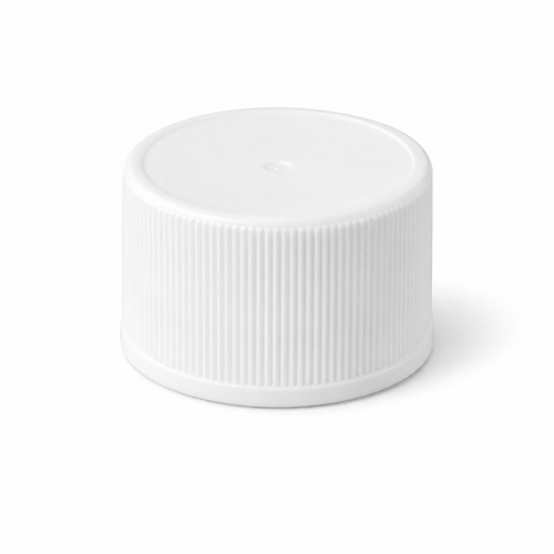28-410 White PP Round Continuous Thread Cap with Foam Liner