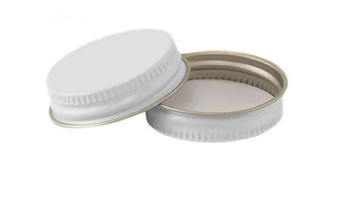38-400 White Metal Continuous-Thread Cap, Poly/Pulp Liner