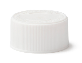 28-410 White PP Round Child Resistant Cap, Heat Induction, Foam Back Liner