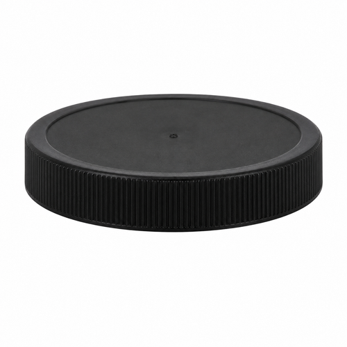 89-400 Black PP Round Cap, Matte Top, Foam Liner