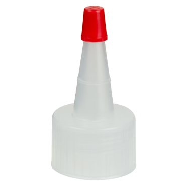 24-410 Round Yorker Spout with Red Cap, Open Tip