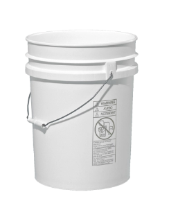 20 Liter White Open Head HDPE Pail, Metal Handle, Round, UN(Y1.5/30)(Y43/S) with CWL