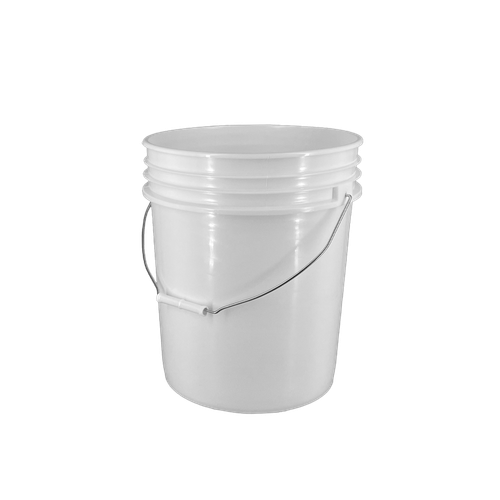 5 Gallon White Open Head HDPE Pail, Metal Handle, Round, Metal Handle UN 1H2/Y1.5/30