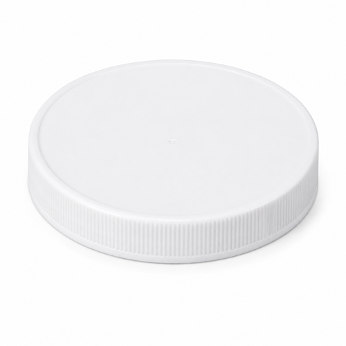 120-400 White PP Round Continuous Thread Cap, Ribbed, Matte Sides, F217 0.035 LP Liner