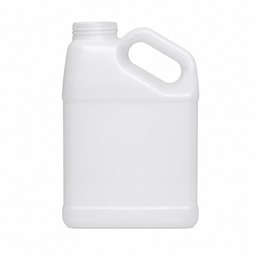 1 Gallon Natural HDPE Slant Handleware Oblong Bottle, Tamper-Evident, Anti-Back Off,180 Gram, 63 mm