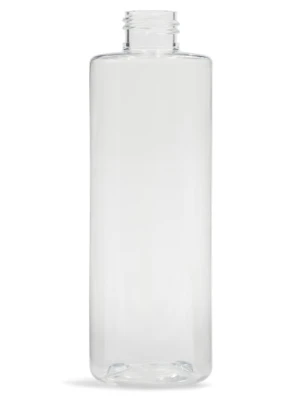 8 Ounce Clear PET Freeport Cylinder Bottle, 19.5 Gram, 38-400