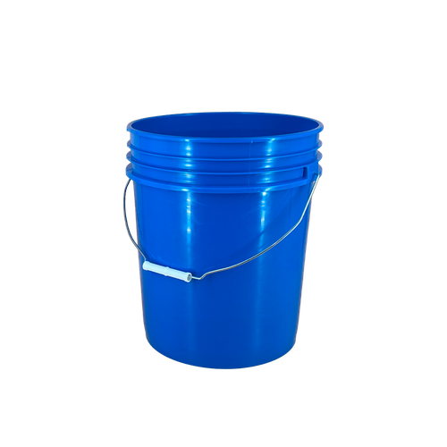 5 Gallon Blue Open Head HDPE Pail, Metal Handle, Round, 90Mil W/CWL & Metal Handle