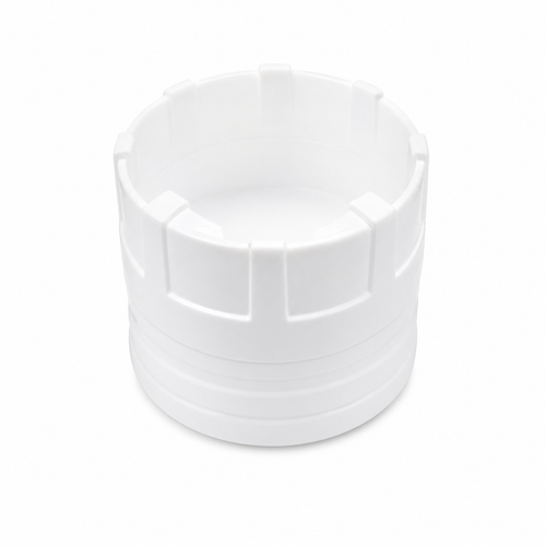 38-430 White PP Round Buttress Cap, 5 TPI, Heat-Seal Liner for PE