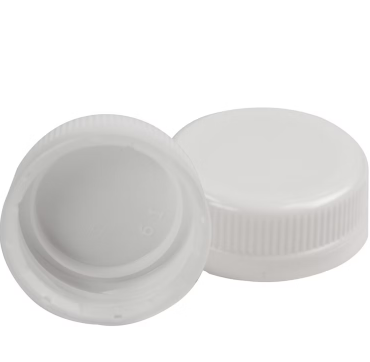 38-400 White HDPE Ribbed DBJ Tamper-Evident Milk Cap
