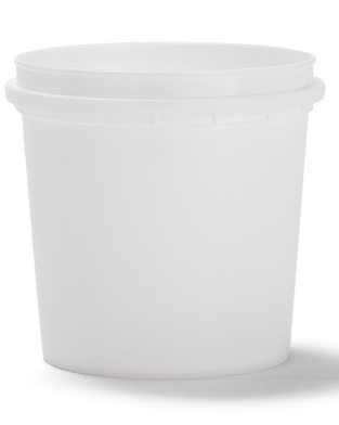 32 Ounce White HDPE Round Pry-Off Tub