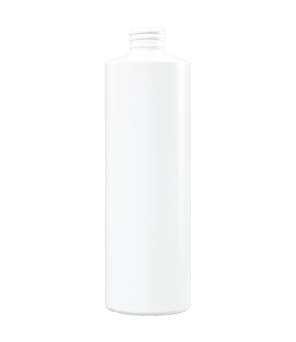 16 Ounce White HDPE Cylinder Bottle, 28-410