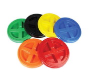 3.5 - 7 Gallon Orange HDPE Round Gamma Seal Cover with Universal Adaptor Ring