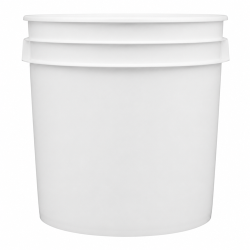 4.25 Gallon White Open Head HDPE Pail, Metal Bail, Round, with Metal Bail