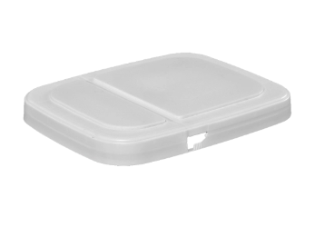 2 Gallon White PP Cover, with Dry Seal Gasket, Rectangular, No Gasket Dry Seal