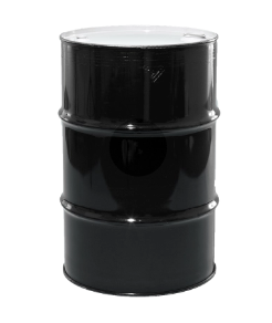 30 Gallon Black Open Head Steel Drum, Lined, With White Cover, UN(1A2/Y2.2/150/YR)