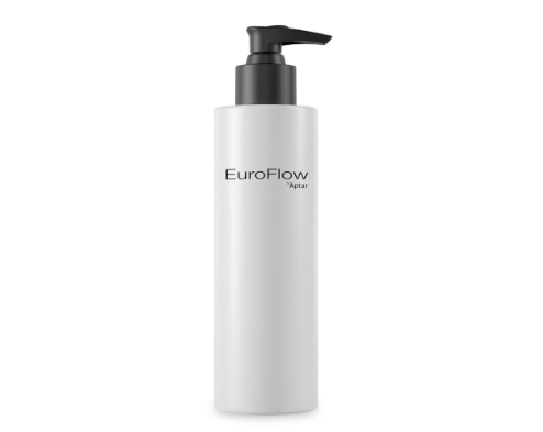 24-410 Black Oblong Euroflow Pump, Smooth, 2 cc Dose, 185 mm Dip Tube