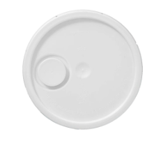 5 Gallon Round White HDPE EZ Tear Strip Cover with 70 mm Cap and Tint Plug