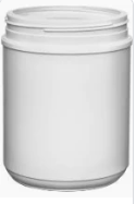 60 Ounce White HDPE Round Canister, 75-80 Gram, 120 mm Neck