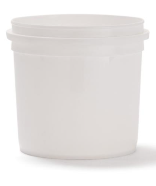 64 Ounce White HDPE Round Pry-Off Container