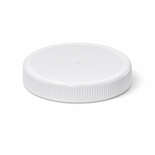 70-400 White PP Round Continuous Thread Cap, Ribbed Sides, Unlined