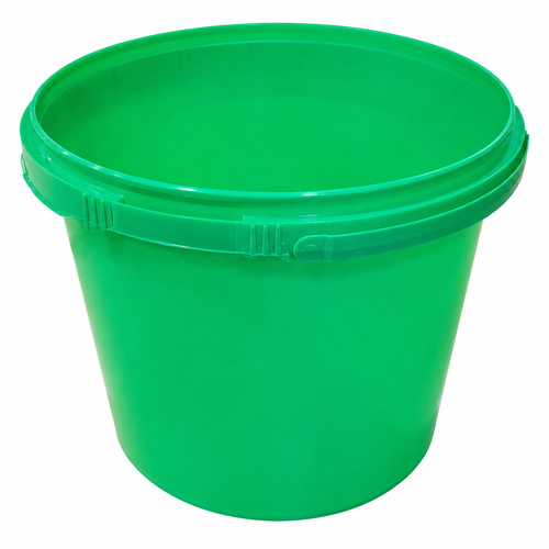 1.3 Gallon Green Open Head Round PP Pail, with Plastic Handle, FDA Approved