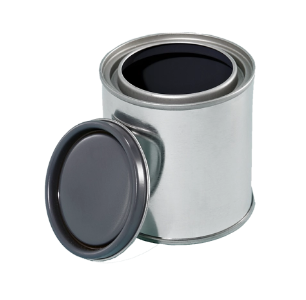 1/2 Pint Plain Tin Can, Gray Lined, Double Tight
