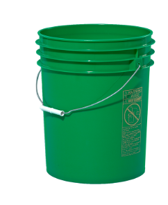 5 Gallon Green Open Head HDPE Pail, Metal Handle, Round, with Metal Handle FDA Approved