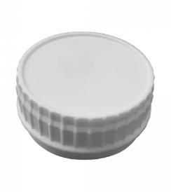 63-S01 mm White PP Round Tamper-Evident/Anti-Back Off Tri-Foil Cap
