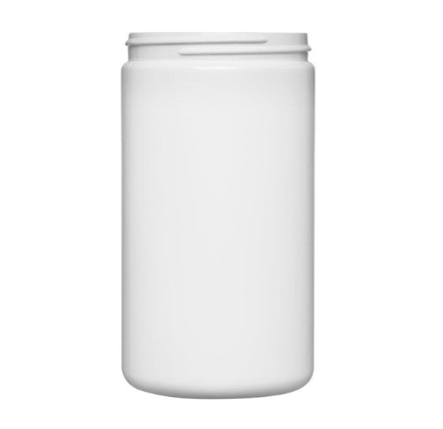 32 Ounce Natural HDPE Wide Mouth Round Jar, No Flame, 89-400
